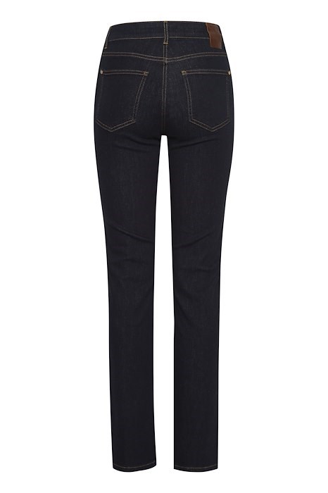 Unwashed mørkeblå jeans,  højtaljet med lige ben fra Pulz Jeans
